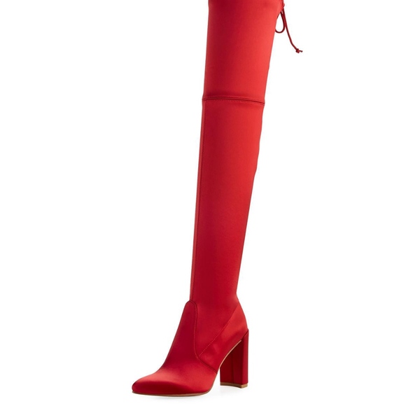 stuart weitzman red over the knee boots